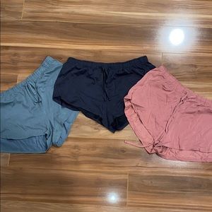 Green, Gray, Pink Colored Shorts